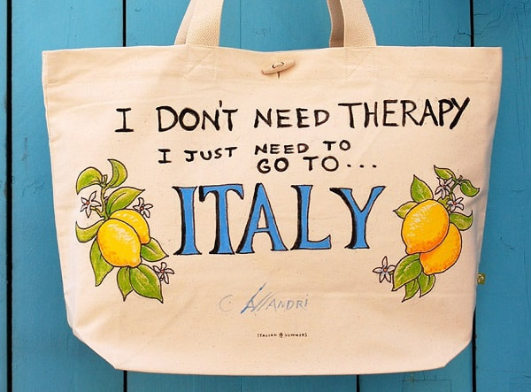 Italy Tote Bag - I Don't Need Therapy I just need to go to ITALY, POSI